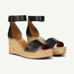 Franco Clemens Raffia Espadrille Wedge Sandal