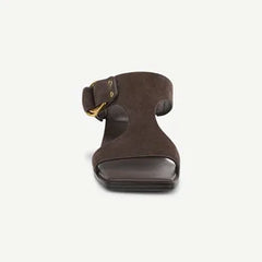 Franco Roux Block Heel Slide Sandal