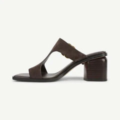 Franco Roux Block Heel Slide Sandal