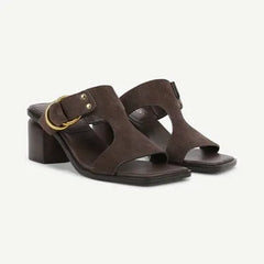 Franco Roux Block Heel Slide Sandal