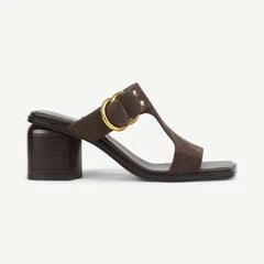 Franco Roux Block Heel Slide Sandal